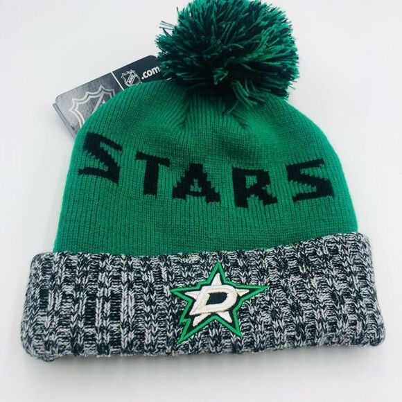 Brand New NHL Dallas Stars Black &‎ Green Pom Knit Beanie For Women - Picture 1 of 7
